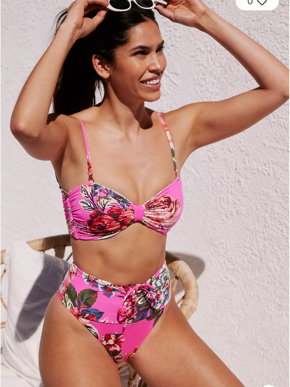 Maaji Applause Reversible High-Waist Bikini Set floral pink print
